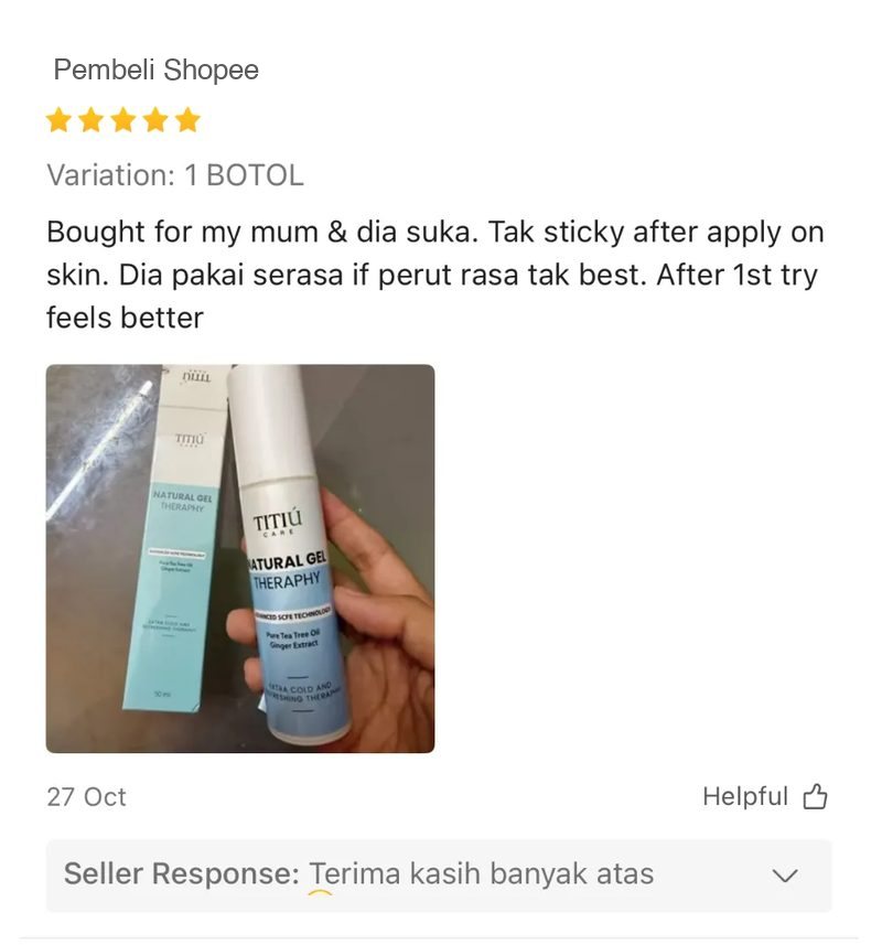 Ulasan Shopee: beli untuk mak dan dia suka